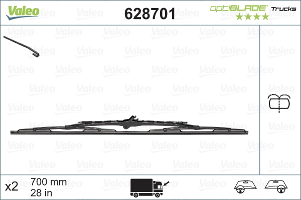 Щітка-двірник лобового скла, водійська 628701 VALEO