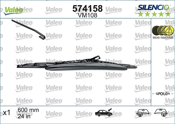 Щітка-двірник лобового скла, водійська VALEO 574158 ціна, від 11.24 USD