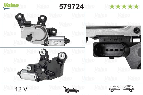 Купити 579724 VALEO Двигун склоочисника заднього скла