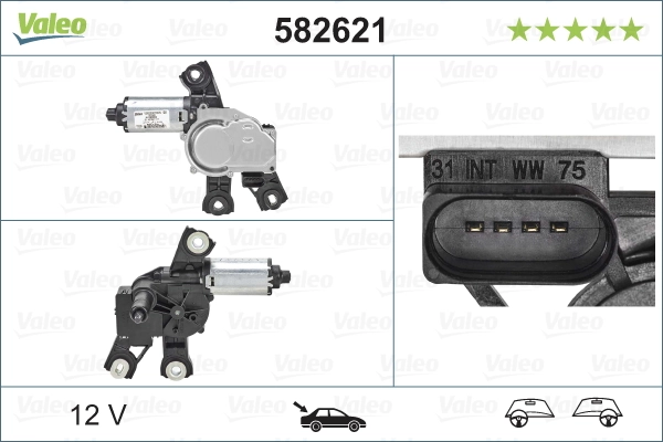 Моторчик заднього склоочисника 582621 VALEO