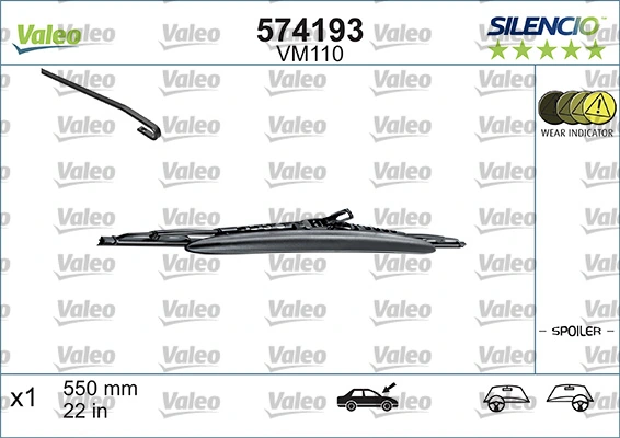 Щітка-двірник лобового скла, пасажирська VALEO 574193 ціна, від 7.82 USD