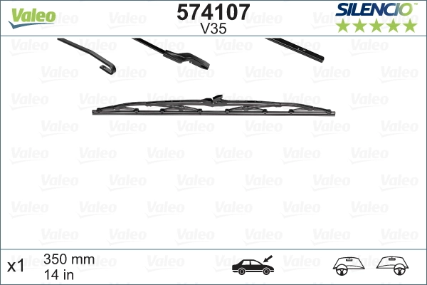 Щітка склоочисника заднього скла VALEO 574107 ціна, від 6.43 USD