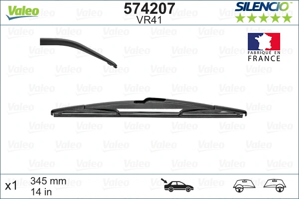 Важіль-поводок склоочисника заднього скла VALEO 574207