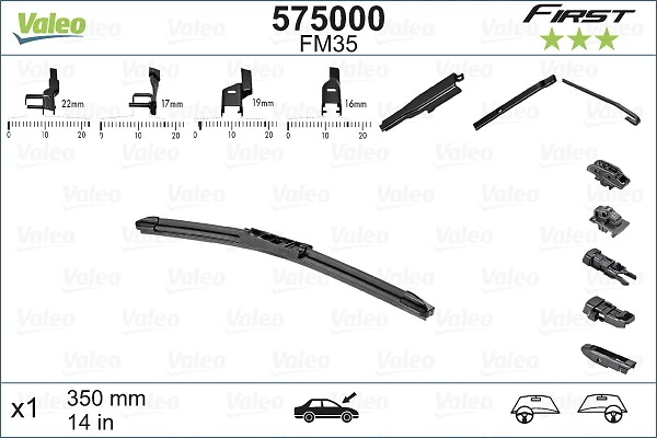 Купити 575000 VALEO Щітка-двірник лобового скла, пасажирська