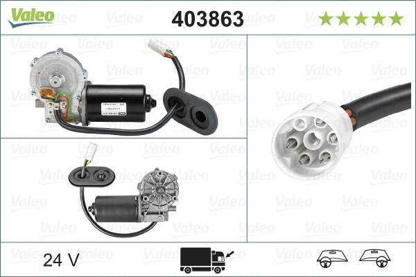 Двигун склоочисника лобового скла (трапеції) VALEO 403863