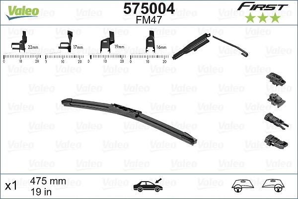Купити 575004 VALEO Щітка-двірник лобового скла, пасажирська