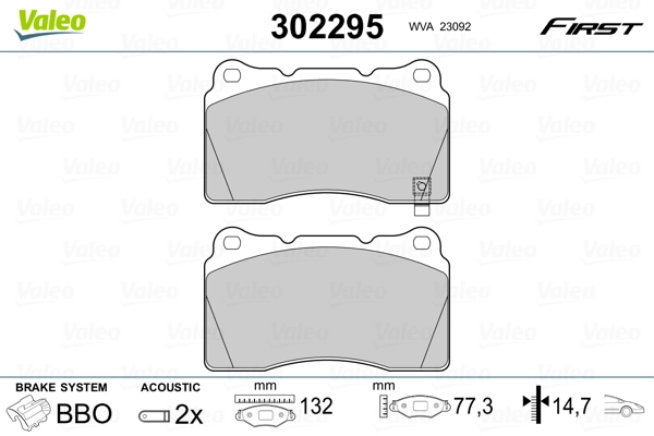 Купити 68232820AA Chrysler Колодки гальмівні передні, дискові