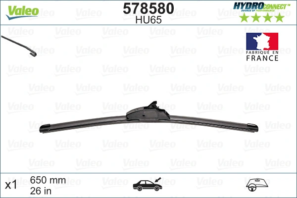 Щітка склоочисника лобового скла, водійська VALEO 578580