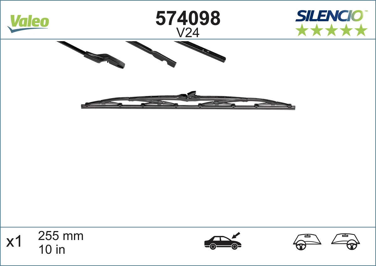 Щітка-двірник лобового скла, водійська VALEO 574098 ціна, від 10.43 USD