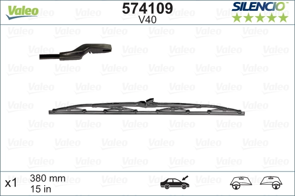 Щітка-двірник лобового скла, пасажирська VALEO 574109 ціна, від 6.63 USD