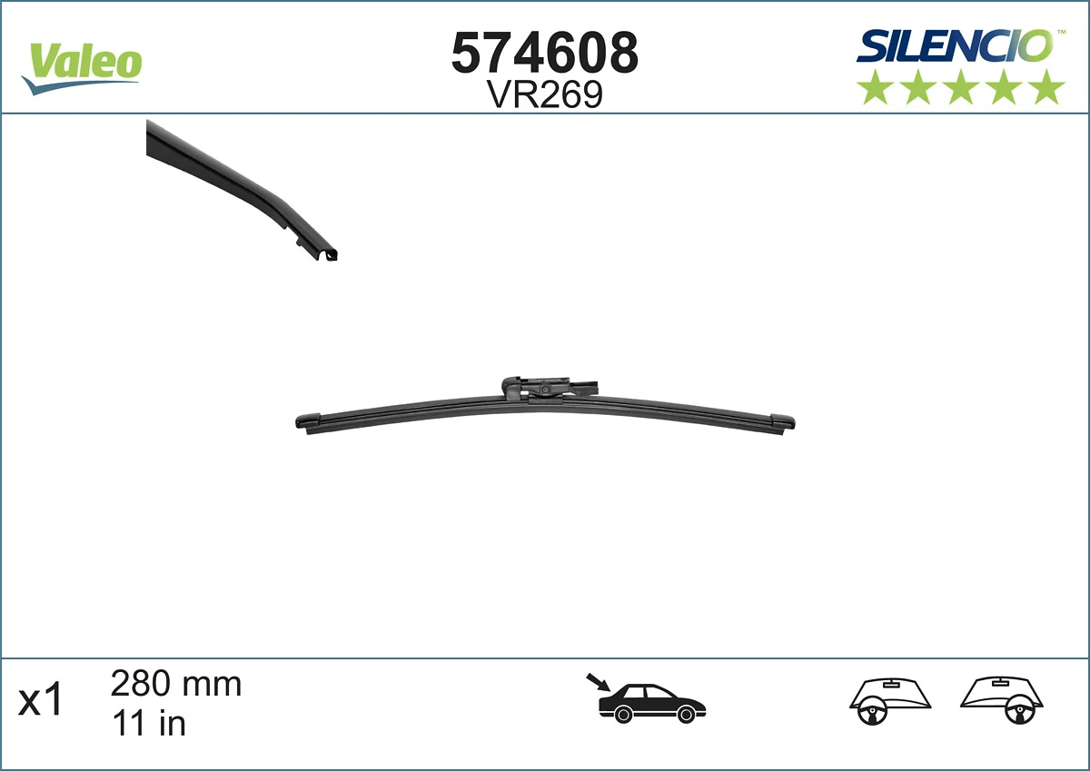 Щітка склоочисника заднього скла VALEO 574608 ціна, від 9.51 USD