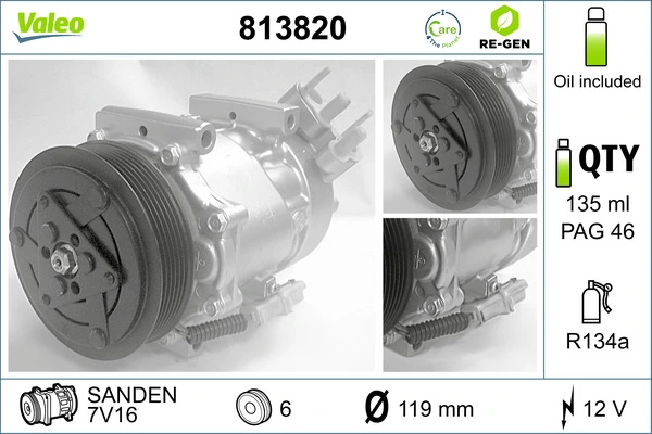 Компресор кондиціонера 71793792 Fiat/Alfa/Lancia