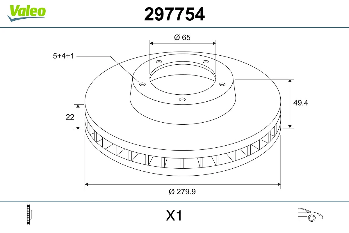 297754 VALEO Гальмо дискове переднє
