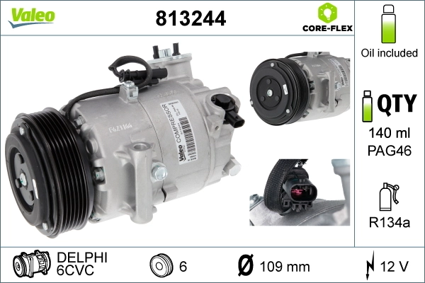 Купити 813244 VALEO Компресор кліматичної установки