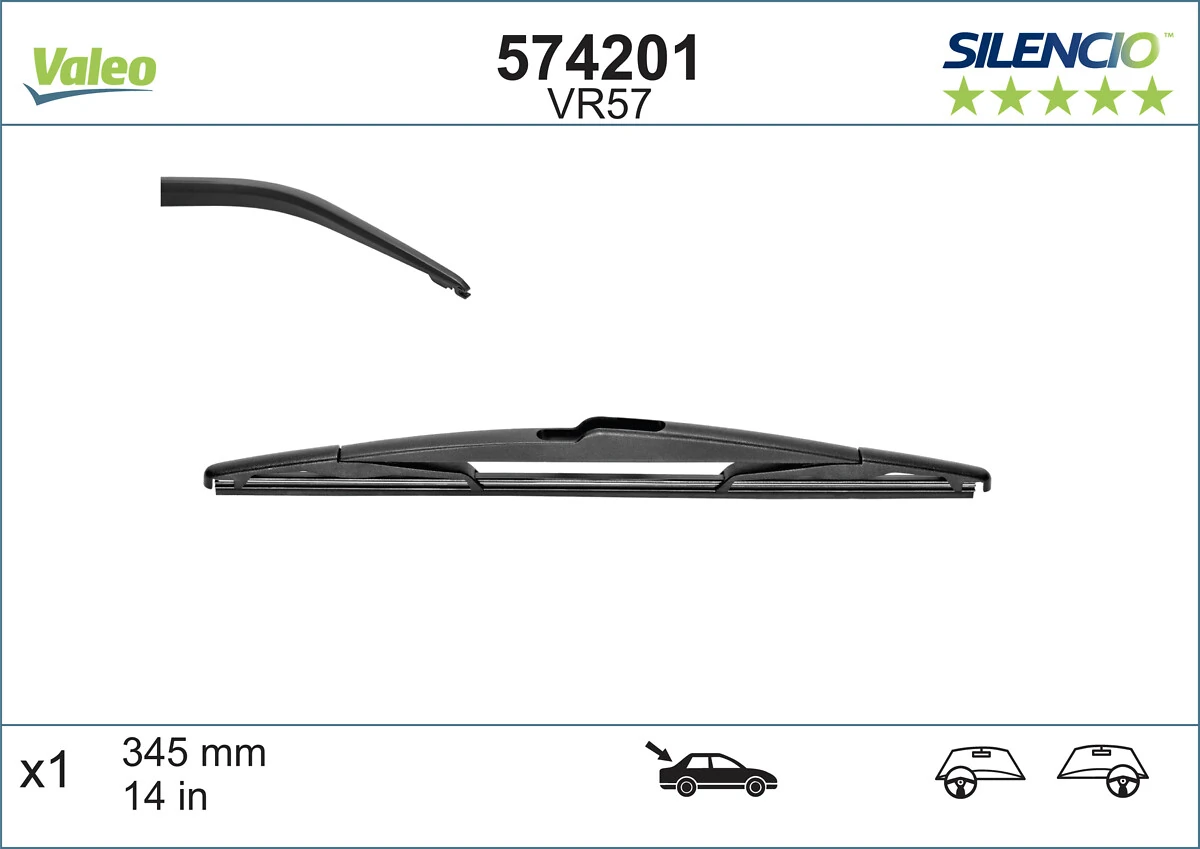 Щітка склоочисника заднього скла VALEO 574201 ціна, від 8.15 USD