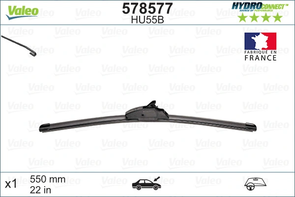 Щітка склоочисника лобового скла, пасажирська VALEO 578577