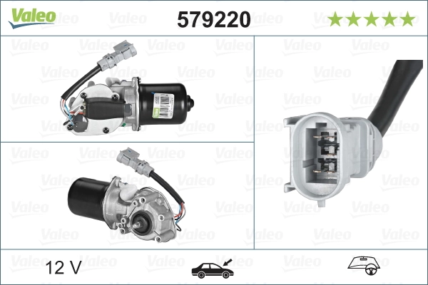 Двигун склоочисника лобового скла (трапеції) VALEO 579220