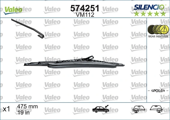 Щітка-двірник лобового скла, водійська VALEO 574251 ціна, від 4.77 USD