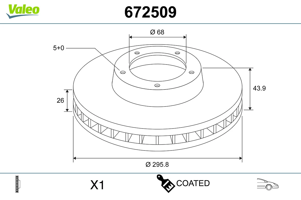 672509 VALEO Гальмо дискове переднє