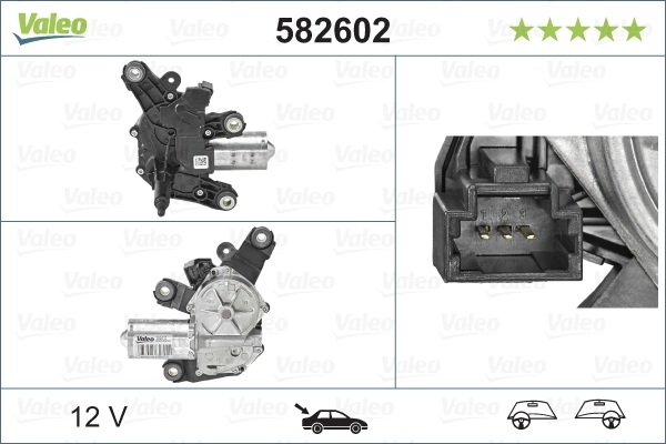 Моторчик заднього склоочисника 582602 VALEO