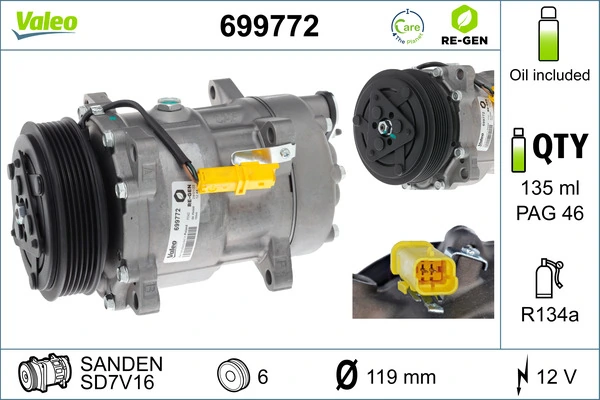Компресор системи кондиціювання Polcar 2350KS3S ціна, від 122.89 USD