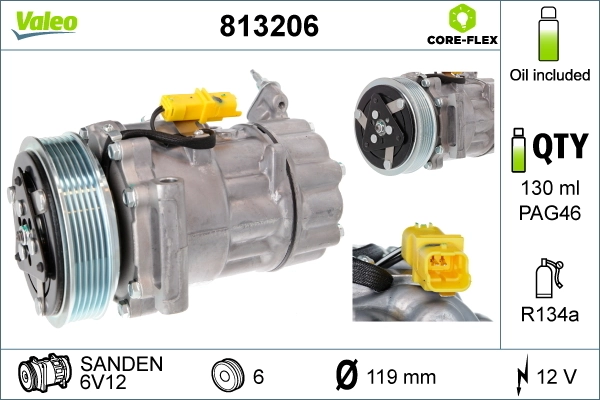 Купити 813206 VALEO Компресор кліматичної установки