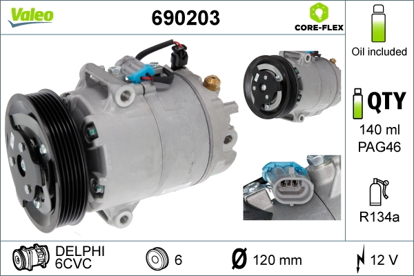 Купити 690203 VALEO Компресор кліматичної установки
