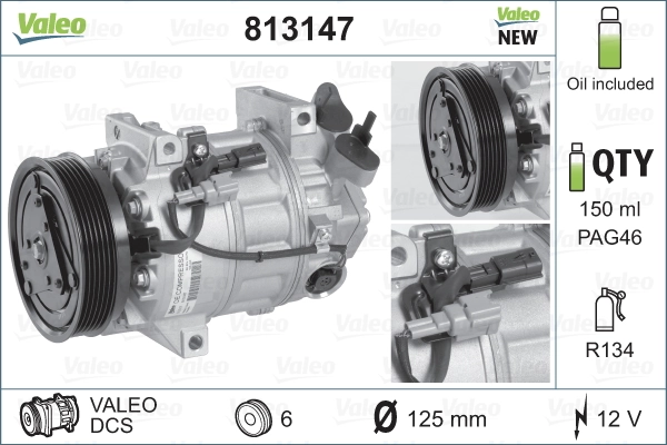 813147 VALEO Компресор холодоагенту