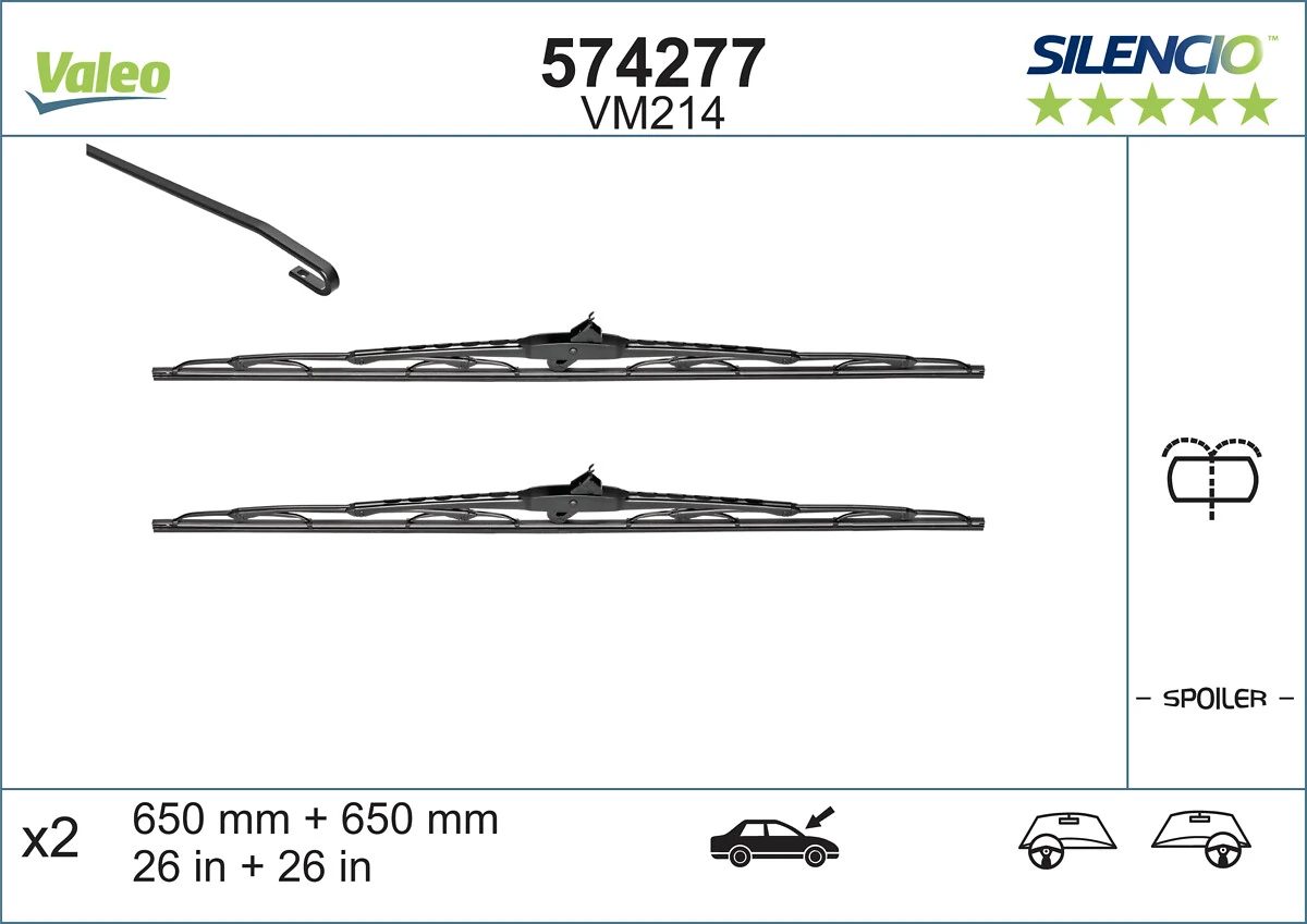 Гумка щітки склоочисника, комплект VALEO 574277 ціна, від 25.50 USD