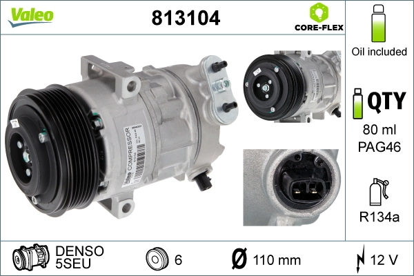 Купити 813104 VALEO Компресор кліматичної установки