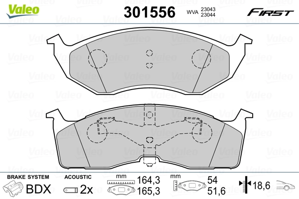 301556 VALEO Передні гальмівні колодки