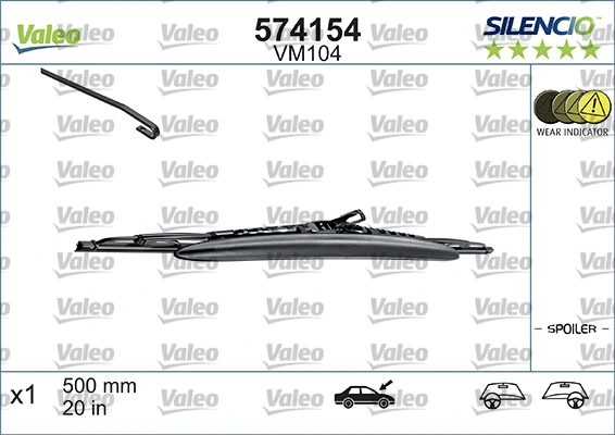 Щітка-двірник лобового скла, пасажирська VALEO 574154 ціна, від 8.01 USD