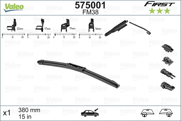 Купити 575001 VALEO Щітка-двірник лобового скла, пасажирська