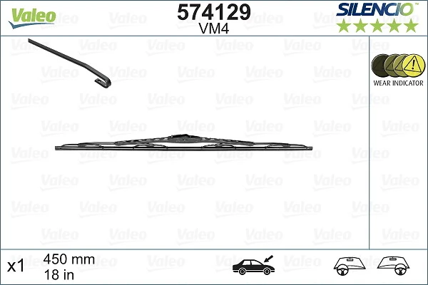 Щітка-двірник лобового скла, пасажирська VALEO 574129 ціна, від 12.67 USD