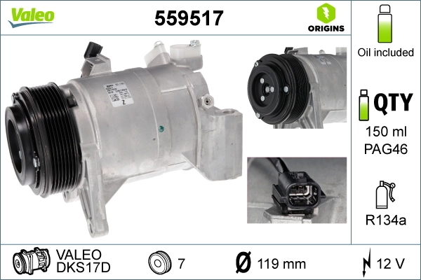 Купити 559517 VALEO Компресор кліматичної установки