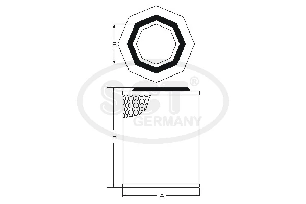 SB049 SCT Повітряний фільтр двигуна