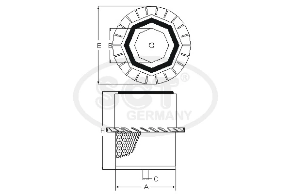 Повітряний фільтр PF60017 Perkins