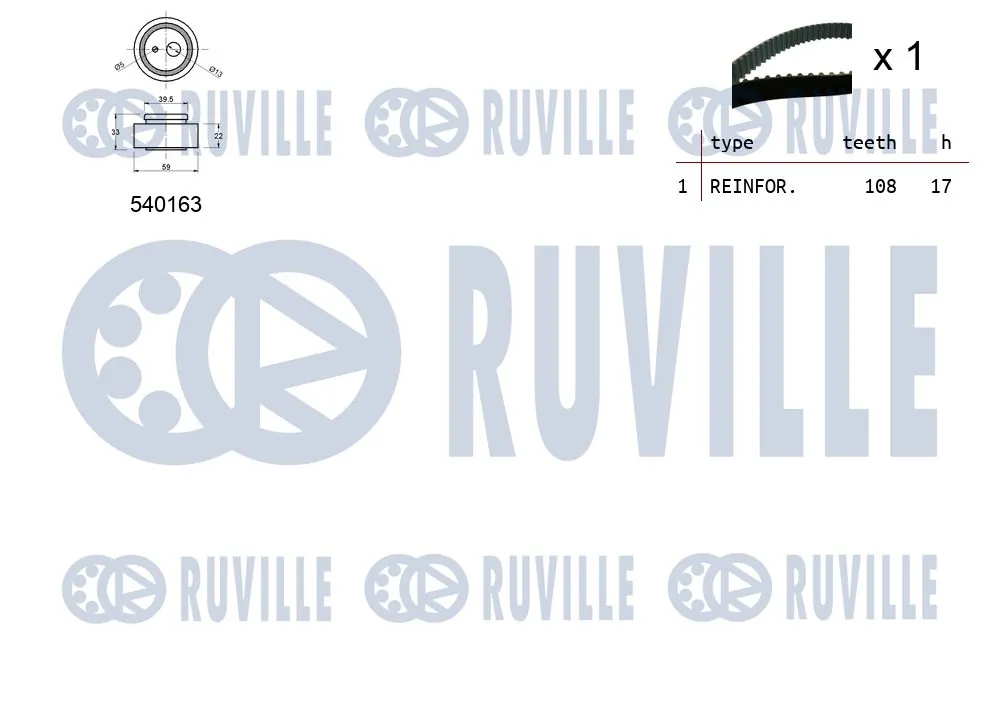 550328 Ruville Ремінь ГРМ, комплект