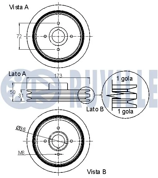 520205 Ruville Демпфер колінвалу