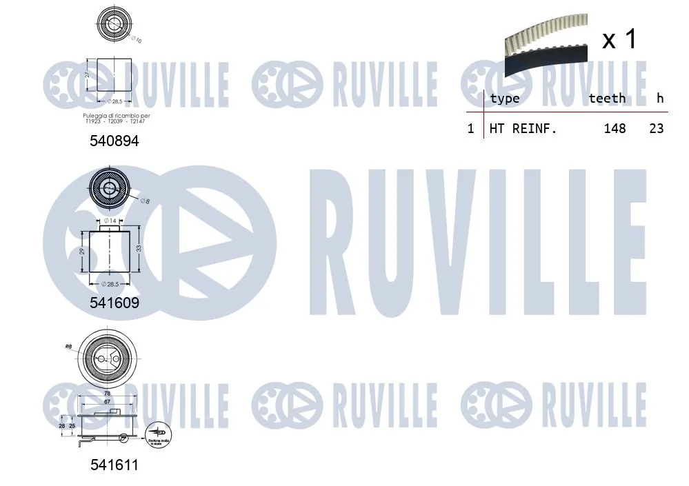 550319 Ruville Ремінь ГРМ, комплект