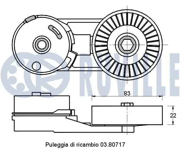 541410 Ruville Ролик натяжителя ременя агрегатів