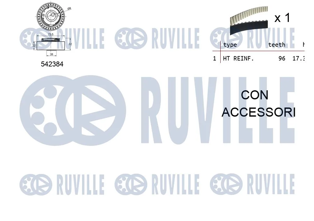 550340 Ruville Ремінь ГРМ, комплект
