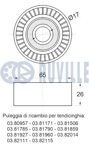 541656 Ruville Ролик натяжителя ременя агрегатів