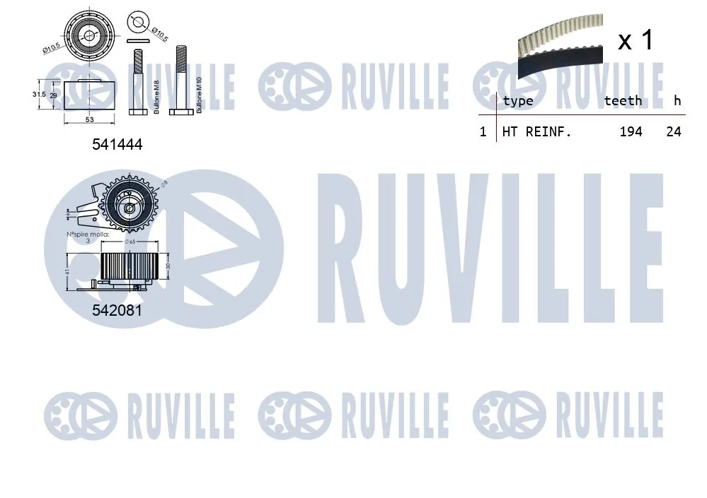 Ремінь ГРМ, комплект на Suzuki Vitara  LY