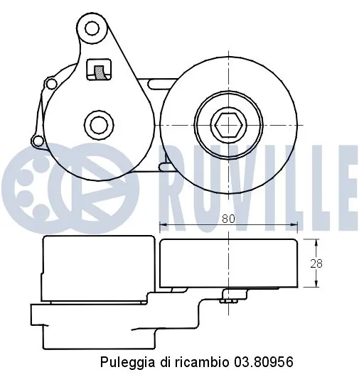 Натяжний ролик Mitsubishi Lancer IX седан (CSA) (2003 - 2008) ціна, від 19.45 USD