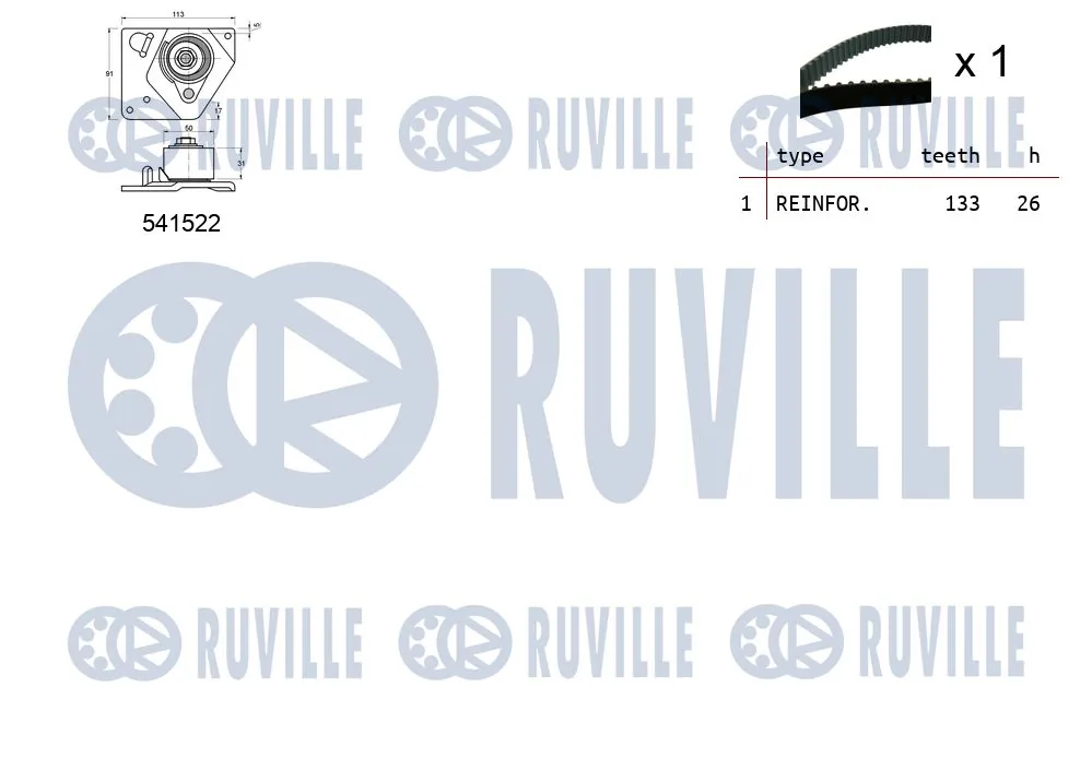 550128 Ruville Ремінь ГРМ, комплект