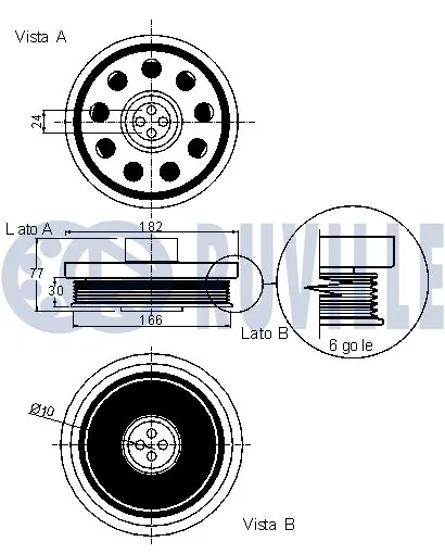 520233 Ruville Демпфер колінвалу