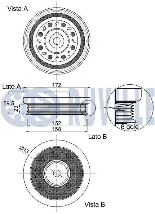 520408 Ruville Демпфер колінвалу
