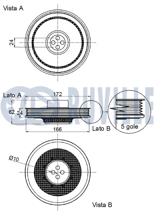 520391 Ruville Демпфер колінвалу