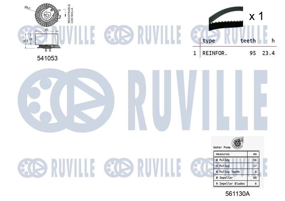 5501191 Ruville Ремінь ГРМ, комплект